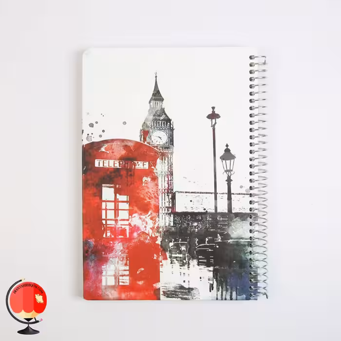 دفتر 100 برگ سیمی طرح انگلستان جلد سخت سویل