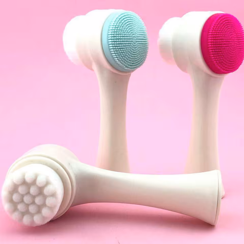 فیس براش چکشی دو طرفه(مناسب شستشو و ماساژ پوست صورت)