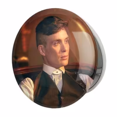 آینه جیبی خندالو طرح کیلین مورفی سریال پیکی بلایندرز Peaky Blinders مدل تاشو کد 4583