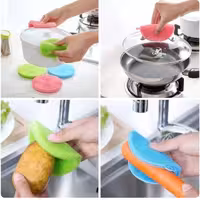 اسکاج سیلیکونی همه کاره 2 عددی ( شستن ظروف، میوه، دستگیره ، زیر لیوانی)اسکاچ