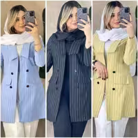 مانتو کتی زنانه نخی ثمینه مدل مانتو شیک نخی کجراه راه