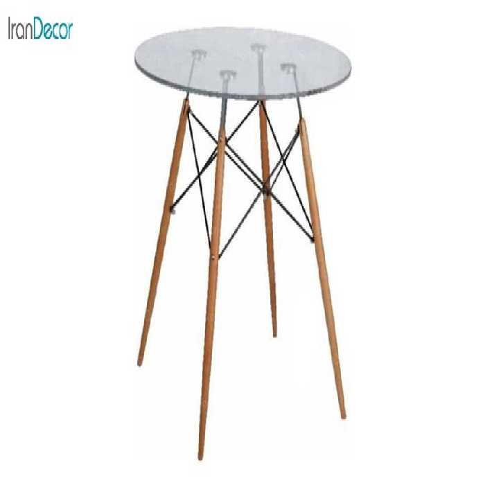 میز گرد پایه چوبی بنیزان مدل TG500