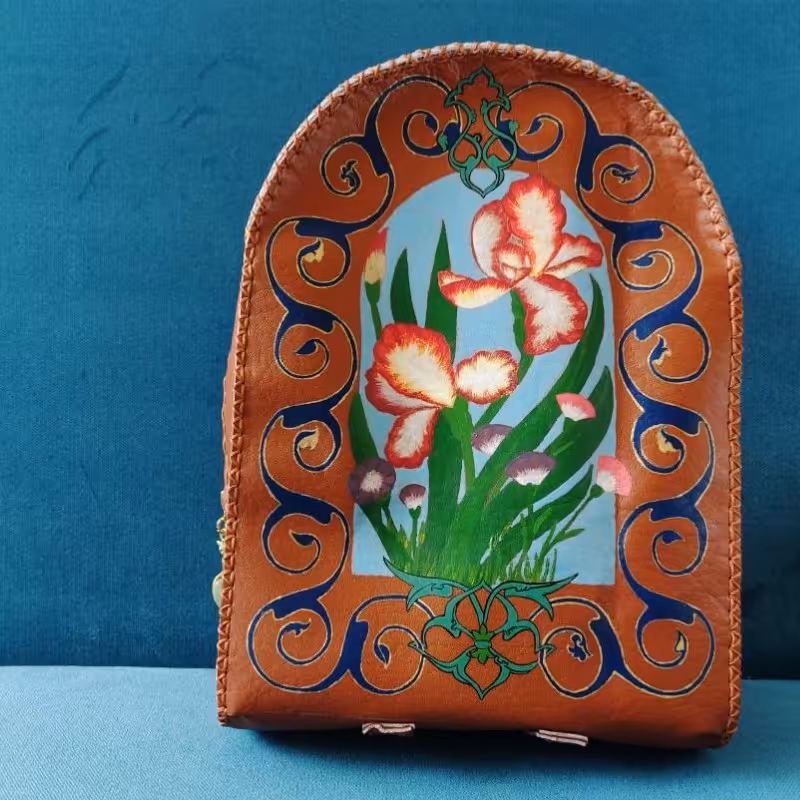 کوله پشتی چرم طبیعی دستدوز 