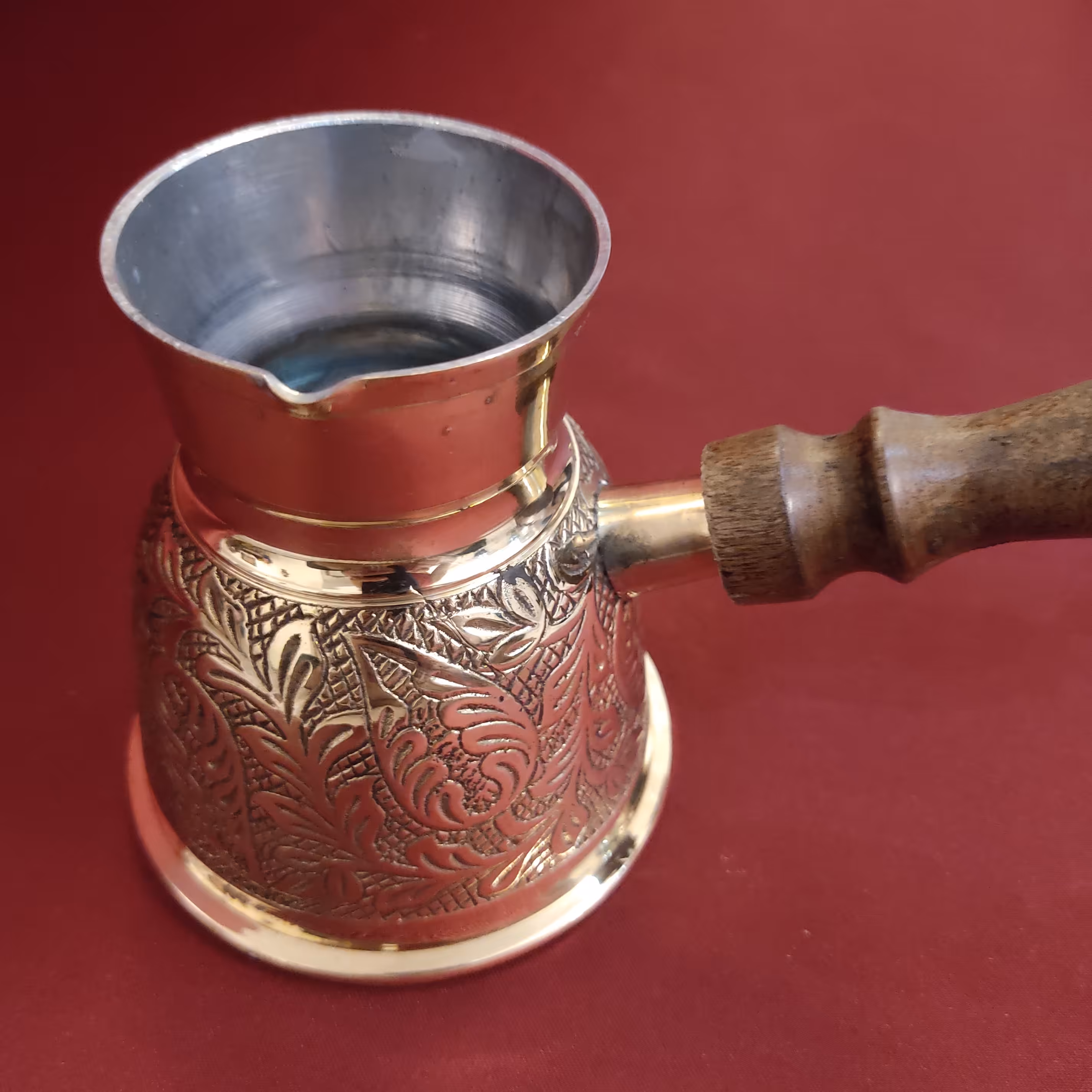 قهوه جوش برنجی ساخت هند ، قلع اندود شده 