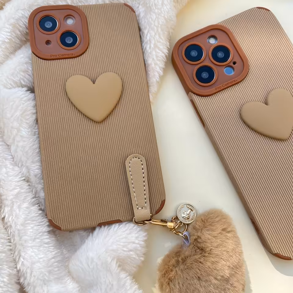 قاب گوشی موبایل کبریتی قلبی با آویز قلب