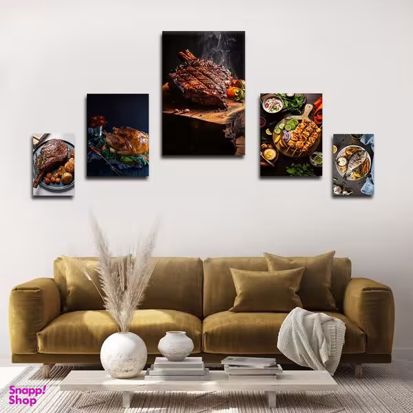 تابلو شاسی بکلیت طرح مدرن رستوران و استیک گوشت مدل SH-1617 مجموعه 5 عددی