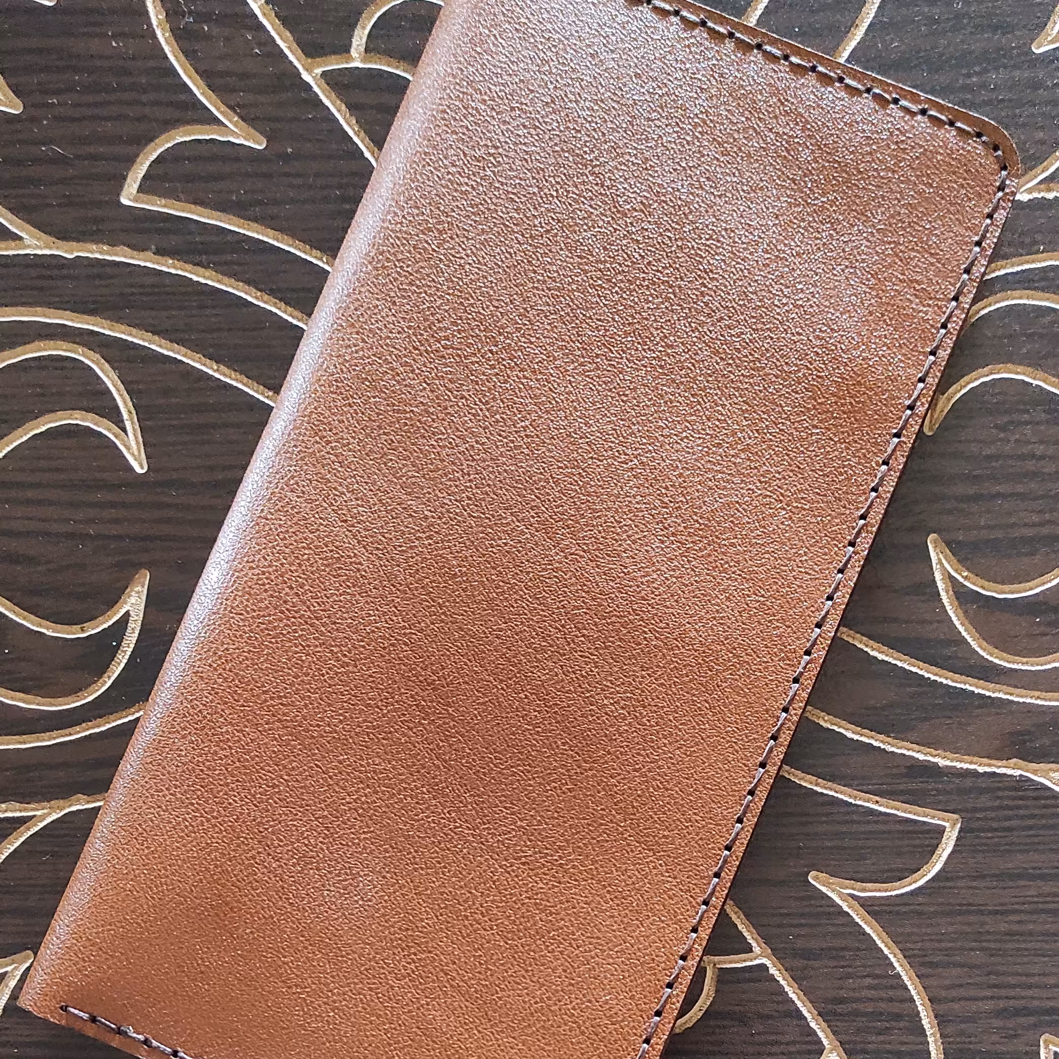 کیف پول مدل کتی چرم طبیعی دست دوز 