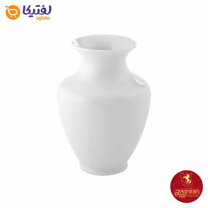 گلدان چینی زرین مدل رعنا سفید سایز 18 متوسط