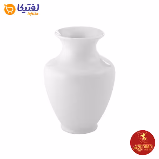 گلدان چینی زرین مدل رعنا سفید سایز 18 متوسط