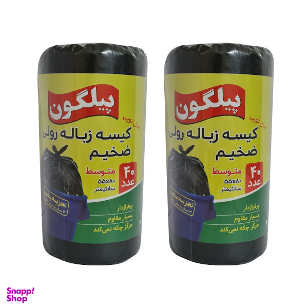 کیسه زباله پیلگون مدل رولی بسیار ضخیم مجموعه 2 عددی
