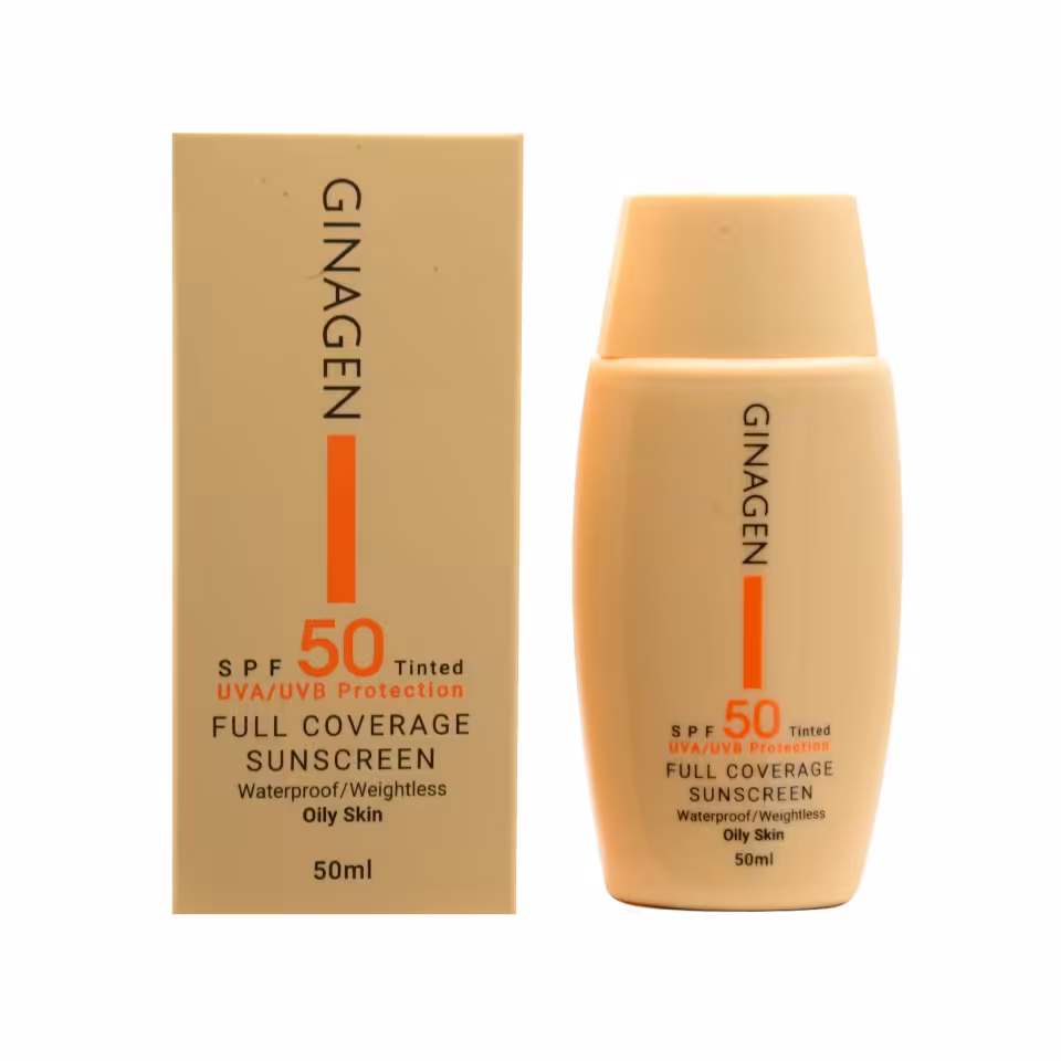 ضد آفتاب فول کاور ژیناژن spf50،مدل چرب 