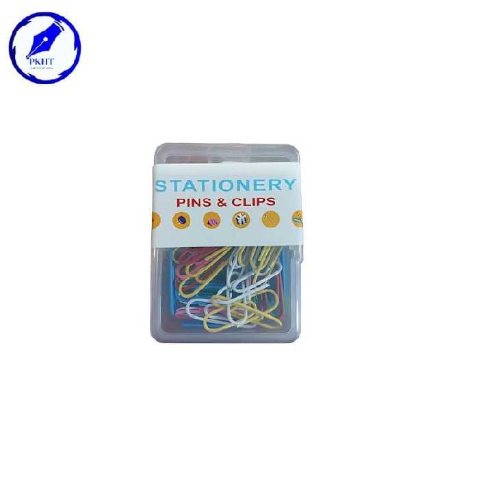 کلیپس رنگی جعبه طلقی 12 بسته