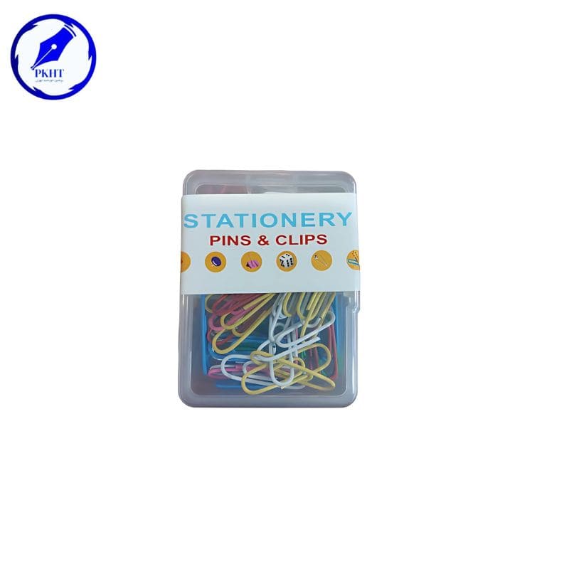 کلیپس رنگی جعبه طلقی 12 بسته