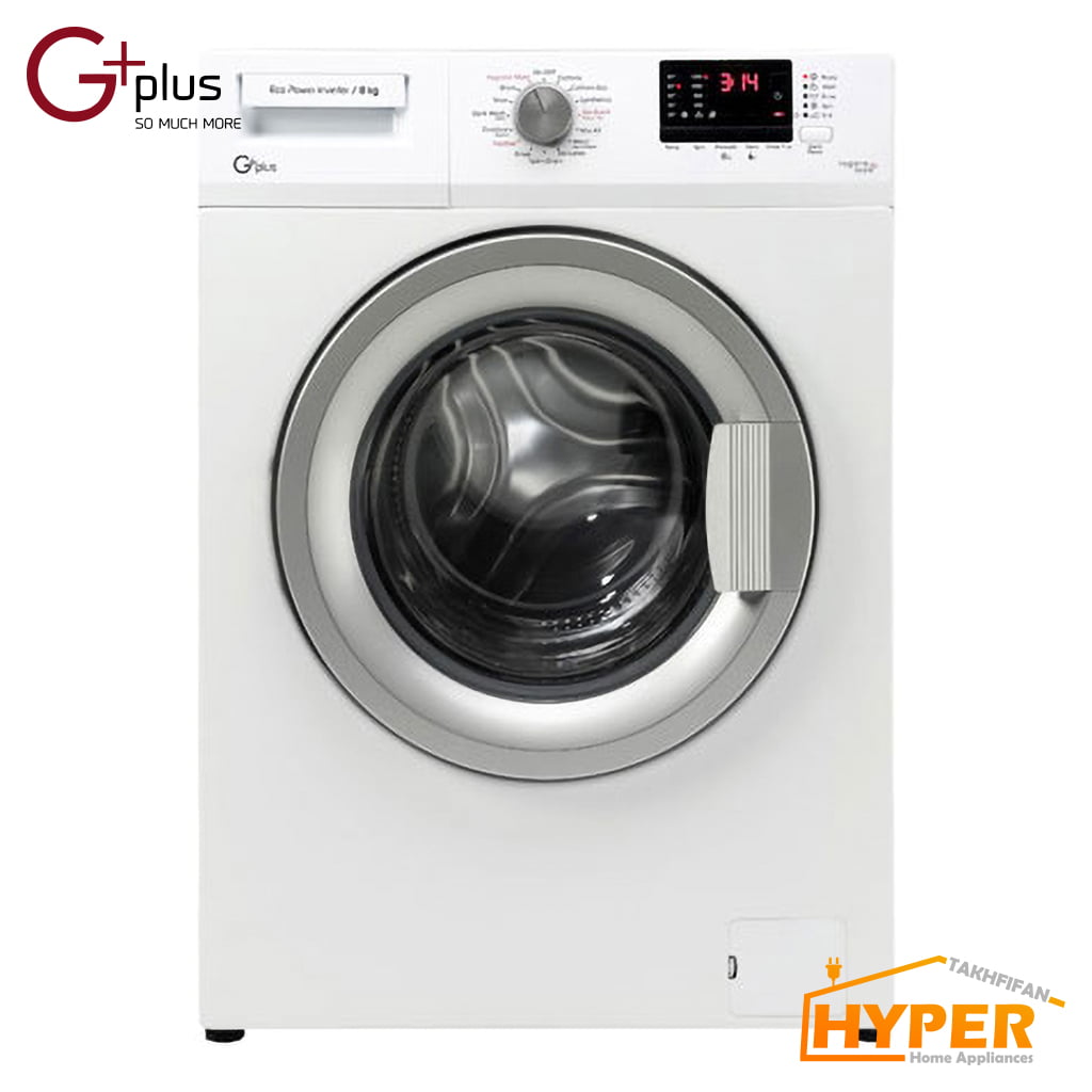ماشین لباسشویی جی پلاس GWM-82B13W سفید 8 کیلویی