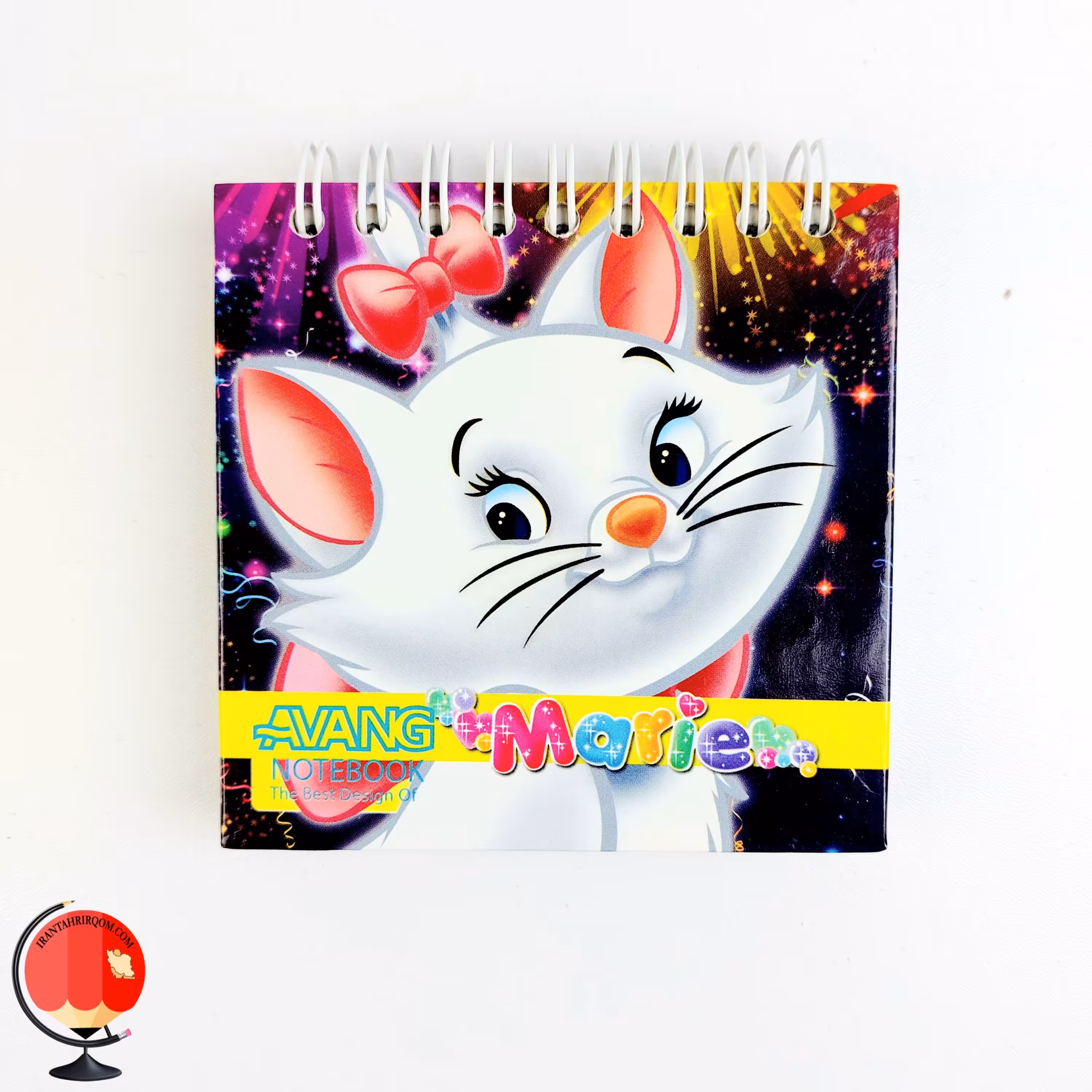 دفترچه 80 برگ سیمی آونگ جلد سخت طرح گربه کد 26102