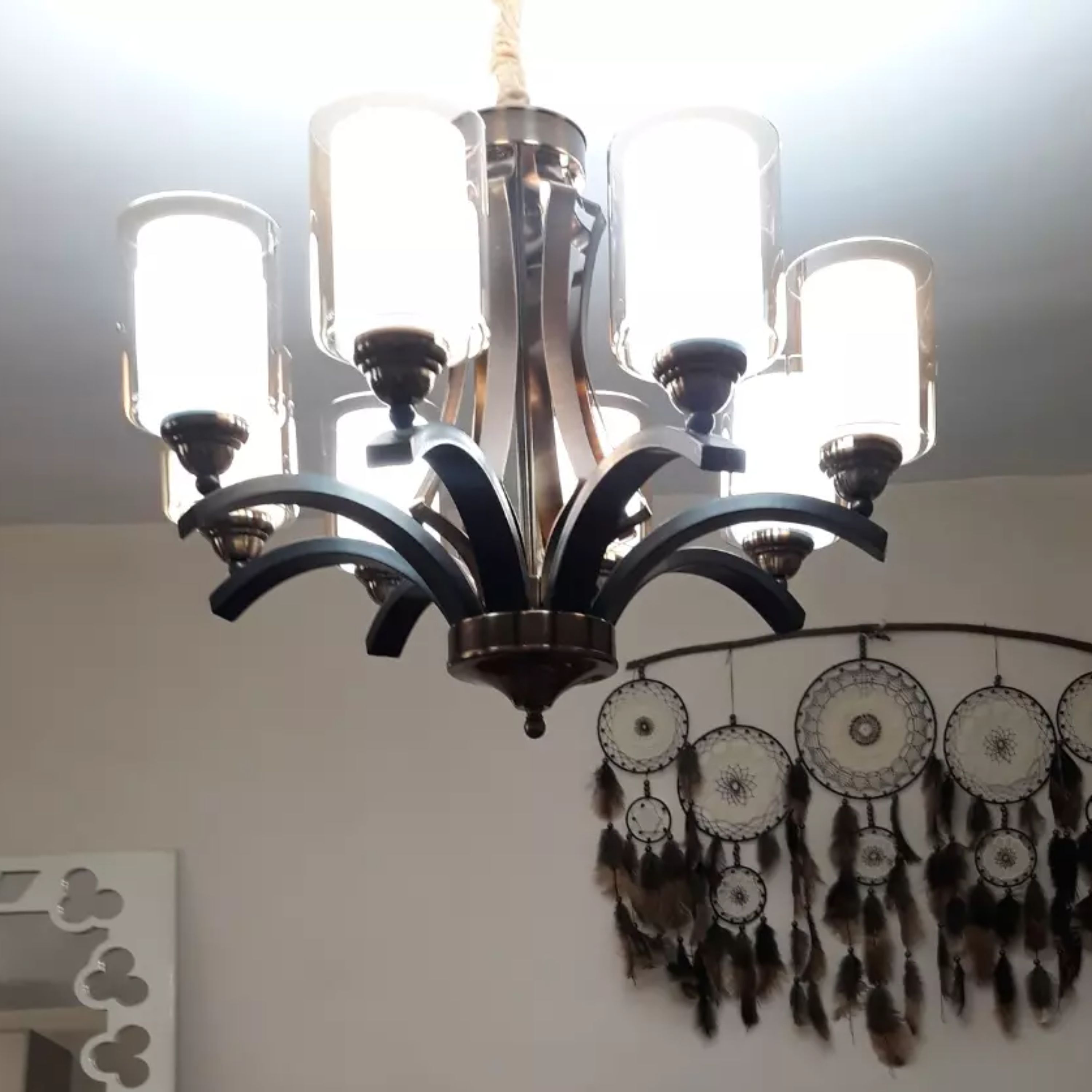 لوستر هشت شعله مدل ققنوس سرپیچ بزرگ