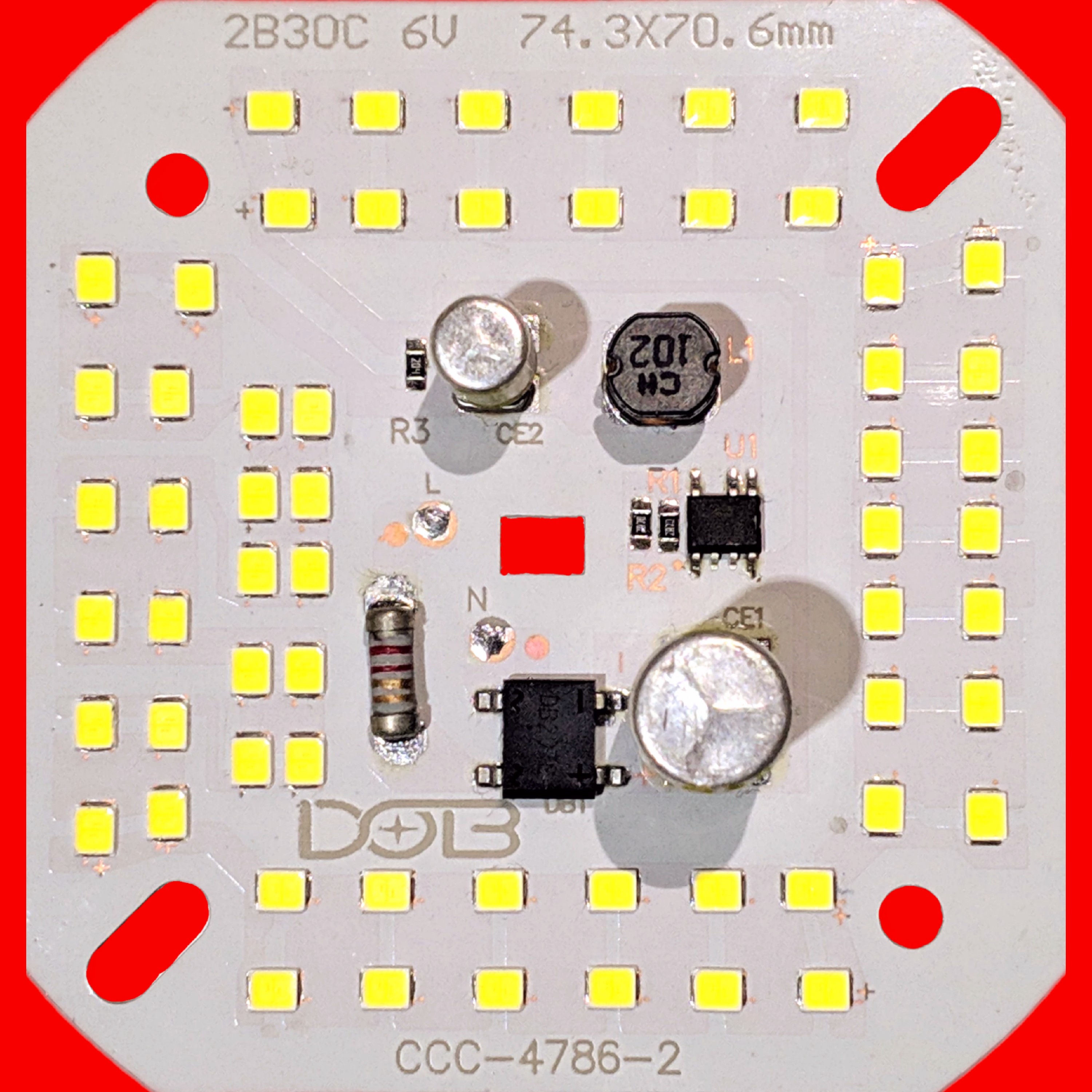 چیپ LED DOB CCC 60W سفید (ال ای دی دی او بی 60 وات) برد خازن دار