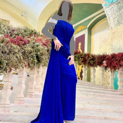 پیراهن مهمانی زنانه کرپ دو رو مدل مریم