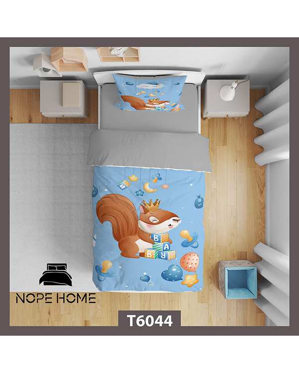 سرویس لحاف روتختی کودک یک نفره 5 تکه نوپه هوم Nopehome طرح سنجاب کد T6044