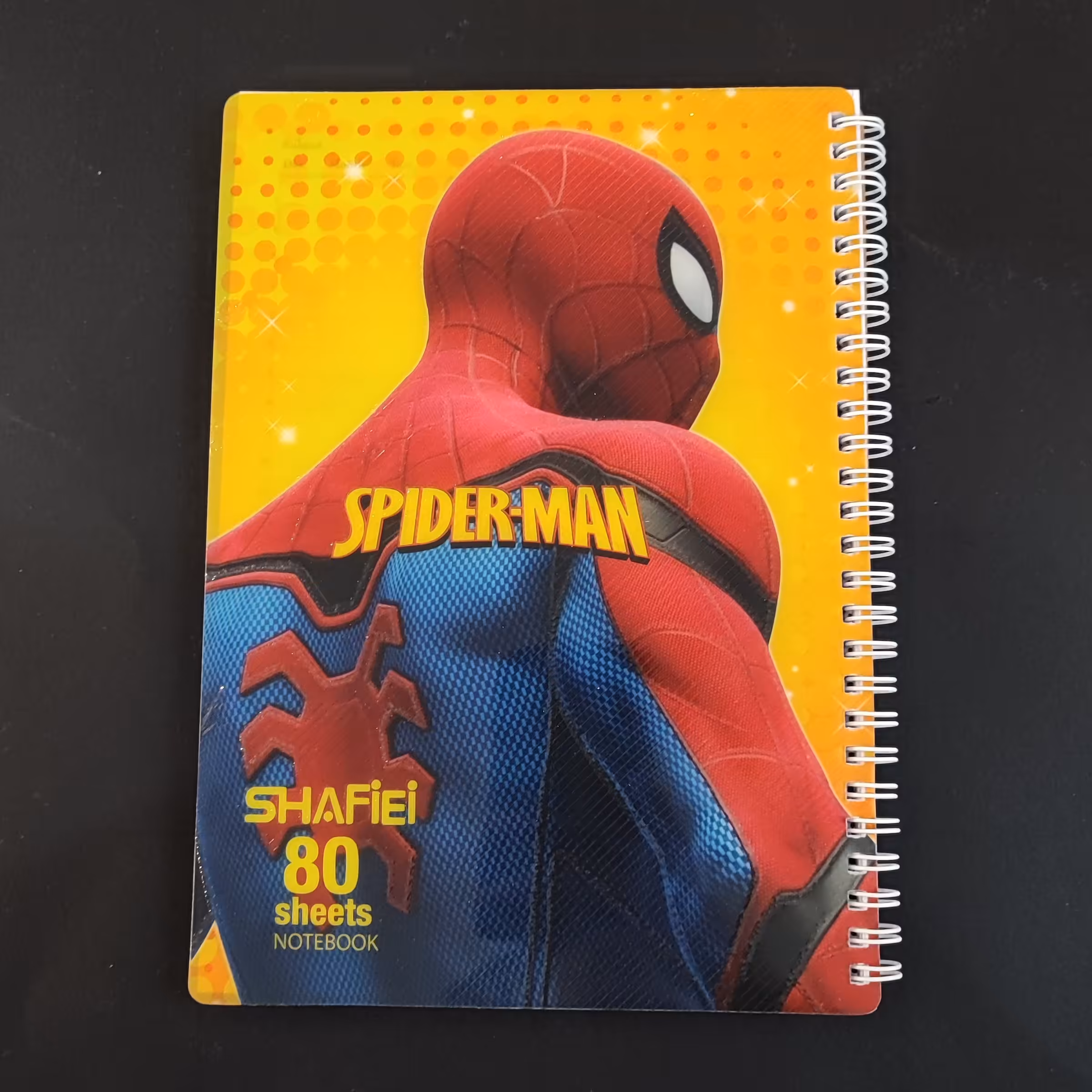 دفتر 80 برگ - جلد طلقی - خط دار سیمی شفیعی - کد 37 - طرح  اسپایدرمن