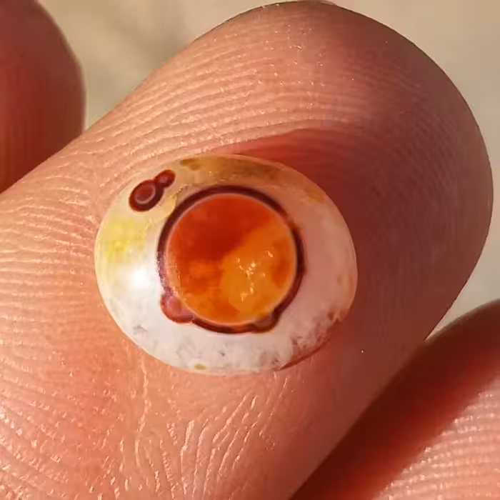 نگین عقیق باباقوری چشم دار موکول دار رحمانی بسیار قوی معدنی محشر 100 در 100 طبیعی کد 9280