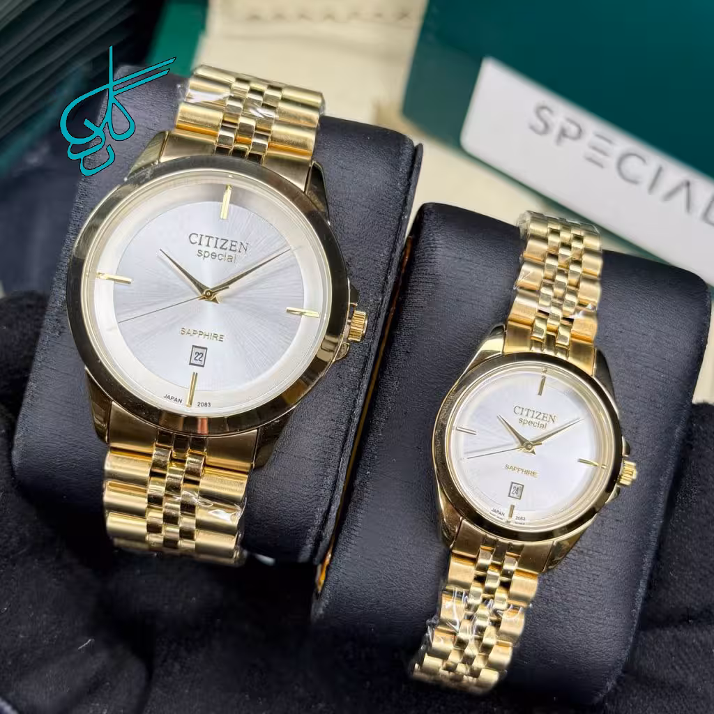 خرید ست ساعت زنانه و مردانه سیتیزن اسپشیال کلاسیک موتور ژاپن کیفیت عالی استیل 316 رنگ ثابت ضدحساسیت کد 2116885 - ردگل
