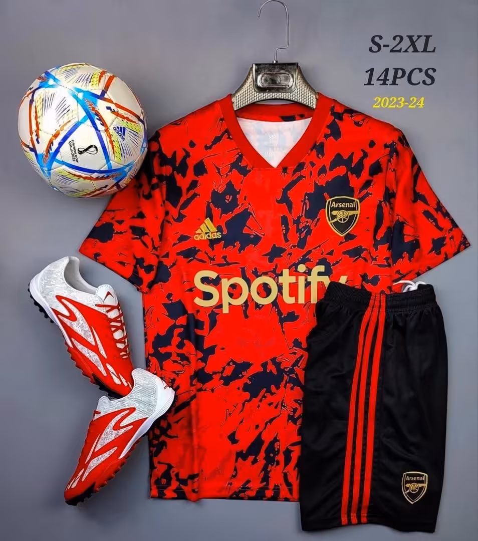 کیت آرسنال کانسپت قرمز مشکی (پیراهن شورت) ورژن هواداری