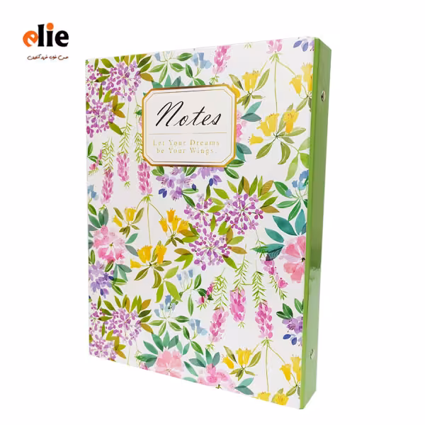 دفتر کلاسور جلد سخت 160 برگ پاپکو طرح Floral Green