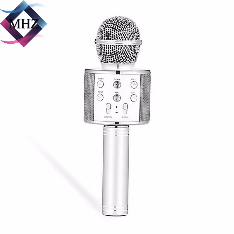 اسپیکر میکروفن  بلوتوثی ws-858 (نقره ای)