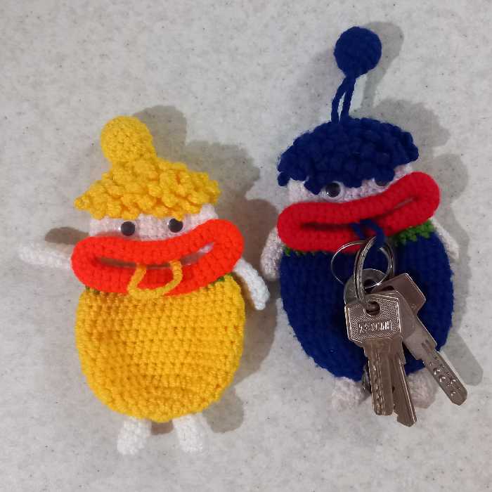 سرکلیدی و جاکلیدی مخفی کاموایی قلاب بافی شده 