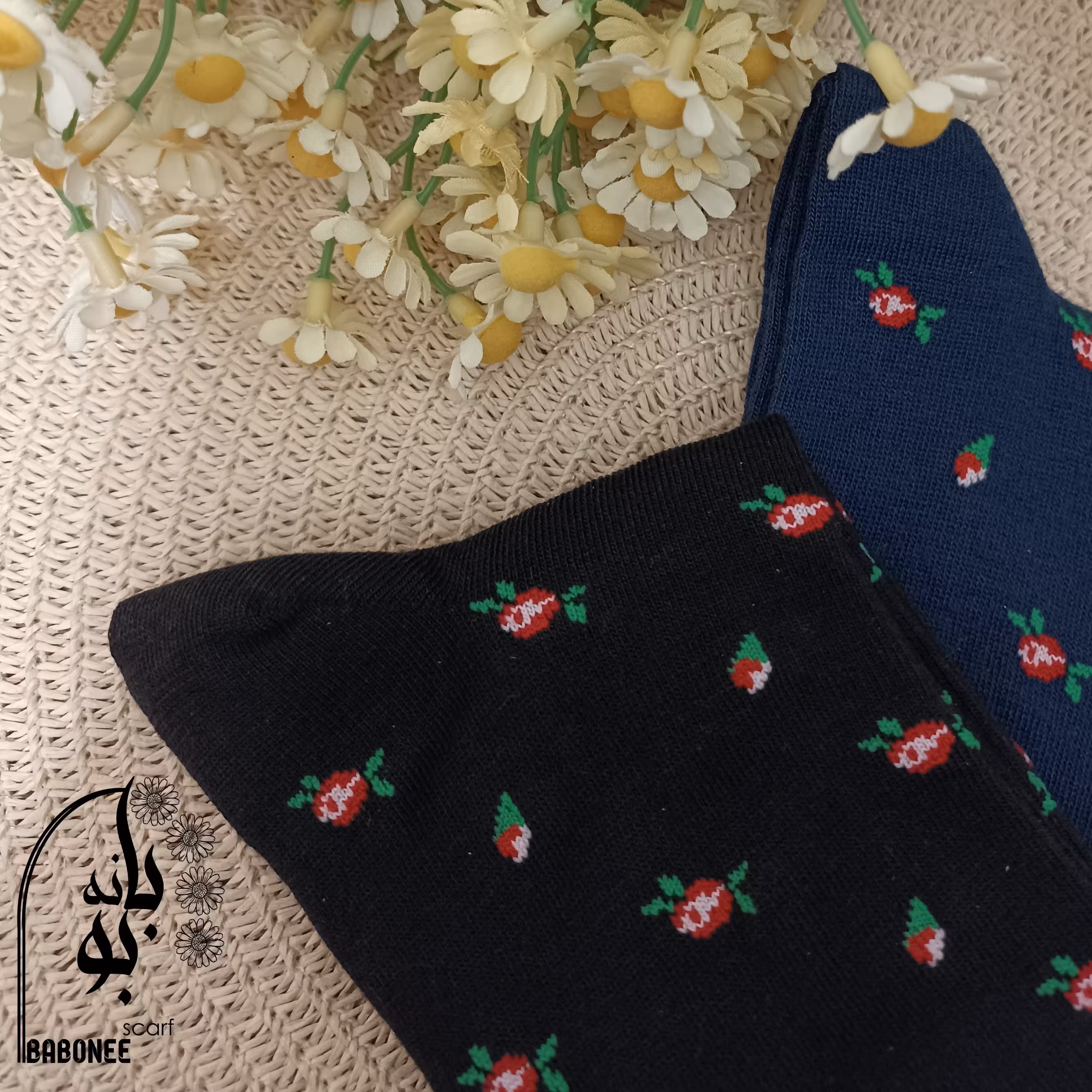 جوراب گل ریز  ساق دار