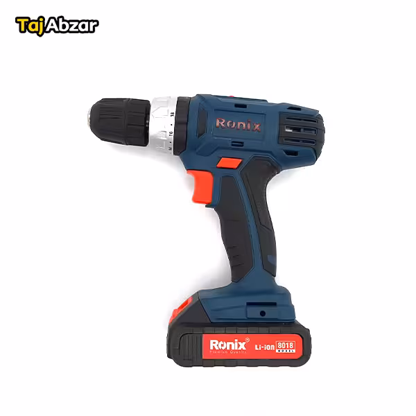 دریل پیچ گوشتی چکشی شارژی 18 ولت رونیکس مدل 8018