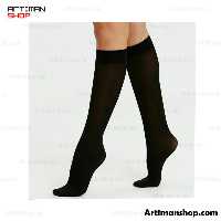 جوراب 3 ربع مشکی و کرمی کفه دار نخ 70 برند آنیپا 