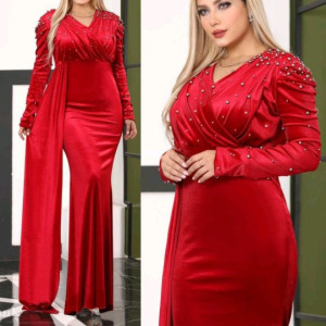 پیراهن مهمانی زنانه مخمل مدل سورنا 56969