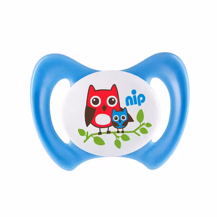 پستانک 5  نیپ Nip مدل Miss Denti رنگ آبی طرح گنجشک سایز 2