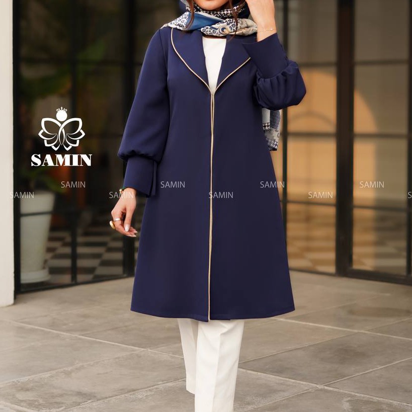 مانت مجلسی زنانه عیدانه جنس کرپ مازراتی و خرجکار مغزی دوزی شده