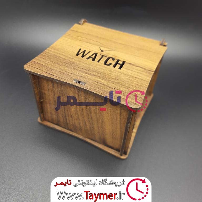 جعبه ساعتباکس چوبی ساعت و النگوبالشتک کرمی رنگ