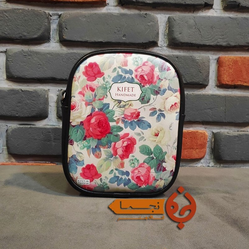 کیف زنانه دوشی چرم مصنوعی طرح گلگلی زمینه سبز  KD25