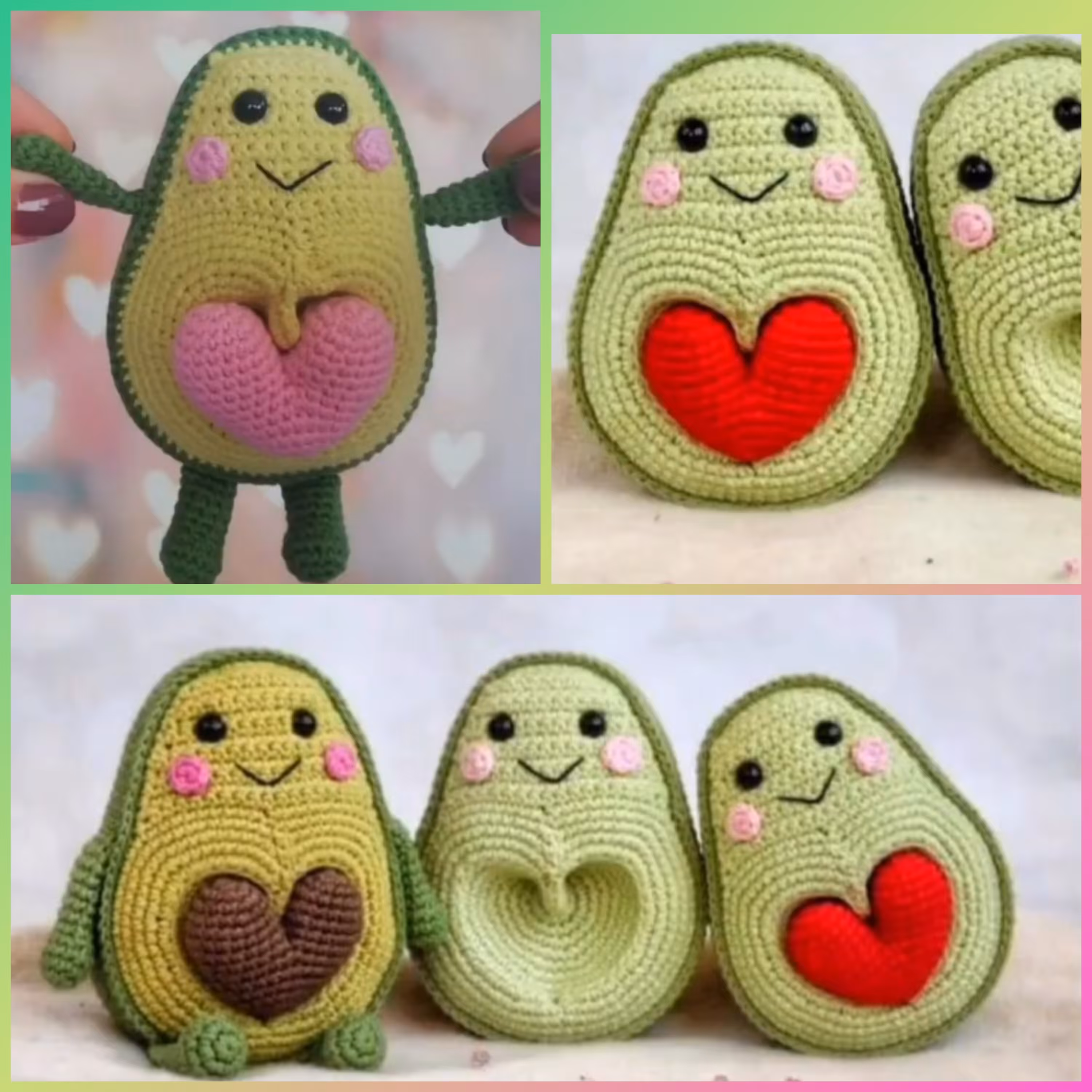 عروسک دستبافت قلاب بافی طرح آواکادوی عاشق 