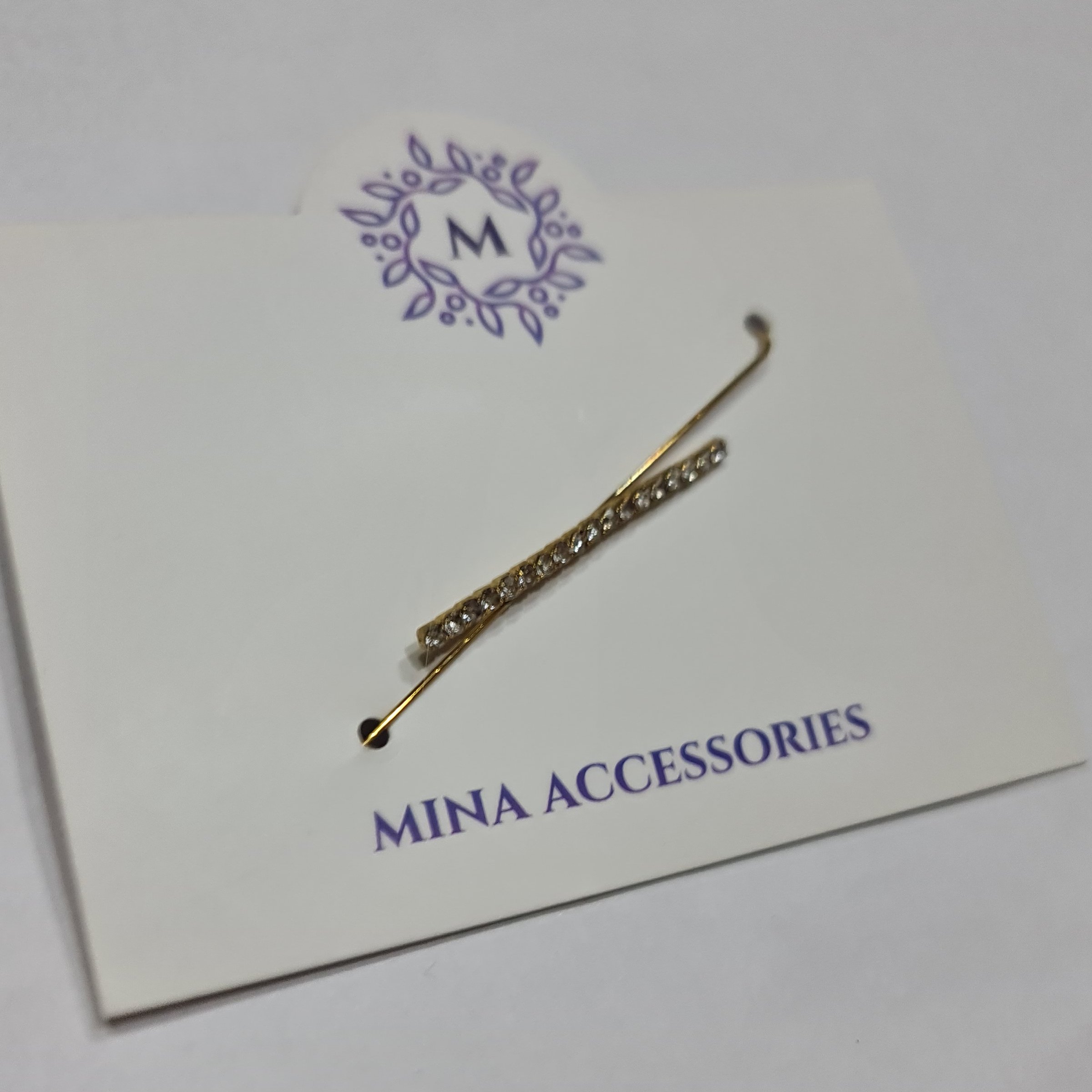 گوشواره تک کراس نگین خطی طلایی 