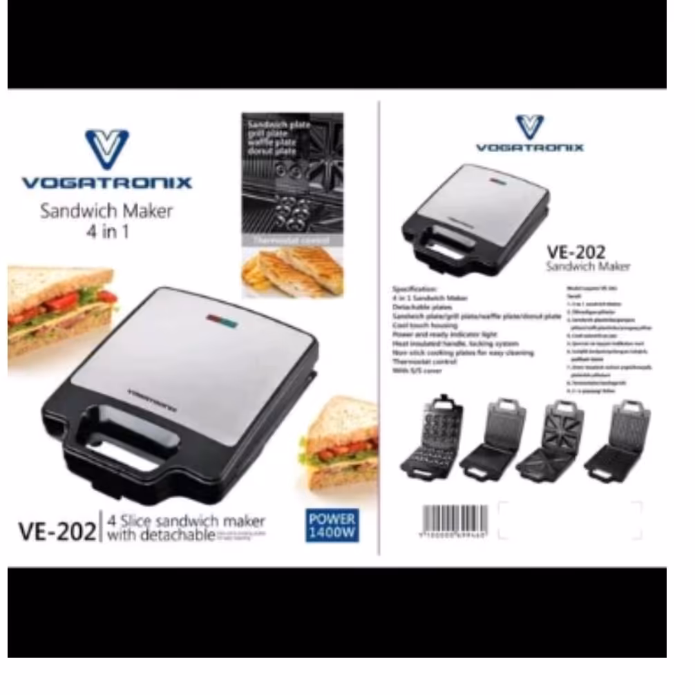 اسنک ساز ساندویچ ساز چهارکاره وگاتی رونیکس( ارسال رایگان)