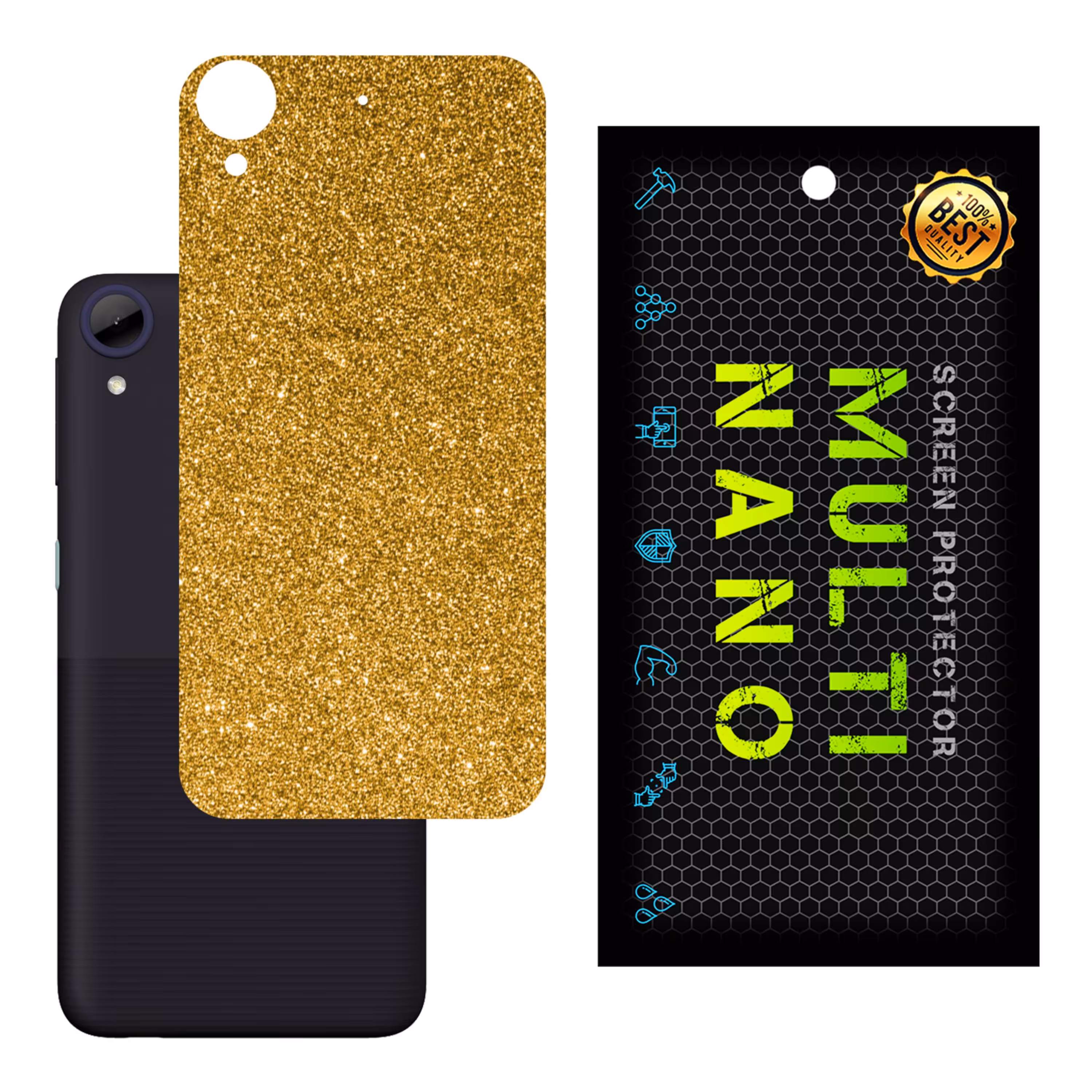 برچسب پوششی MultiNano مدل X-G1F-Gold برای پشت موبایل اچ تی سی Desire 650