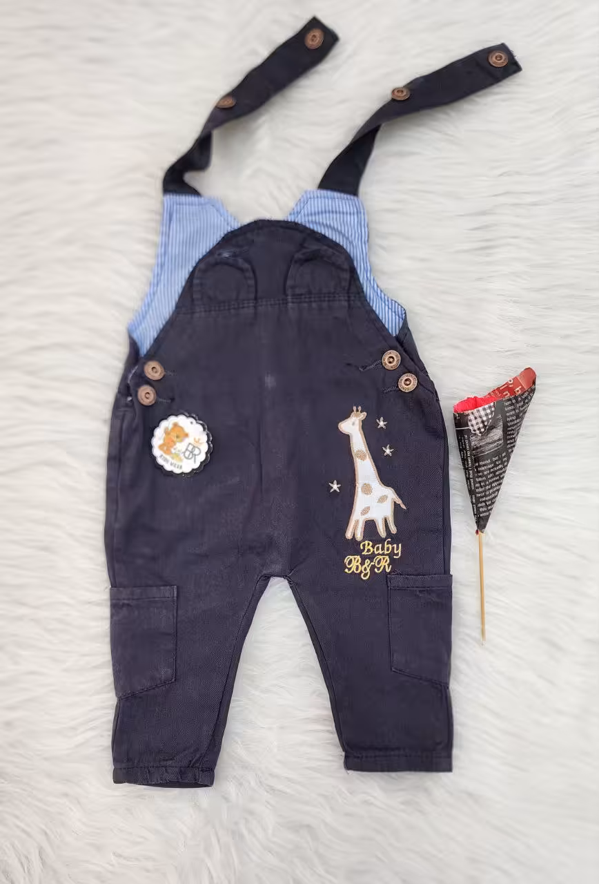 پیشبندی کتان بهار دو جیب طرح زرافه