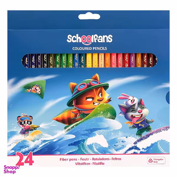 مدادرنگی 24 رنگ اسکول فنس مدل 3 گوش مقوايی 92449