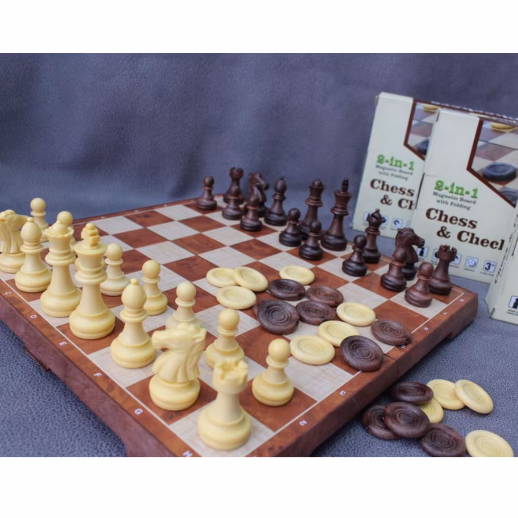 شطرنج جعبه ای  مگنتی  دارای دوبازی  کیفیت عالی 