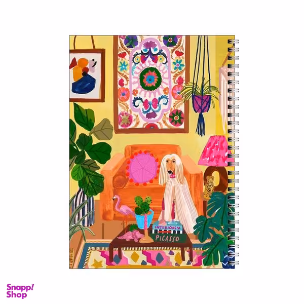 دفتر مشق 100 برگ بامبیلیپ طرح اتاق پذیرایی پر گل و هاپو کد 3096648