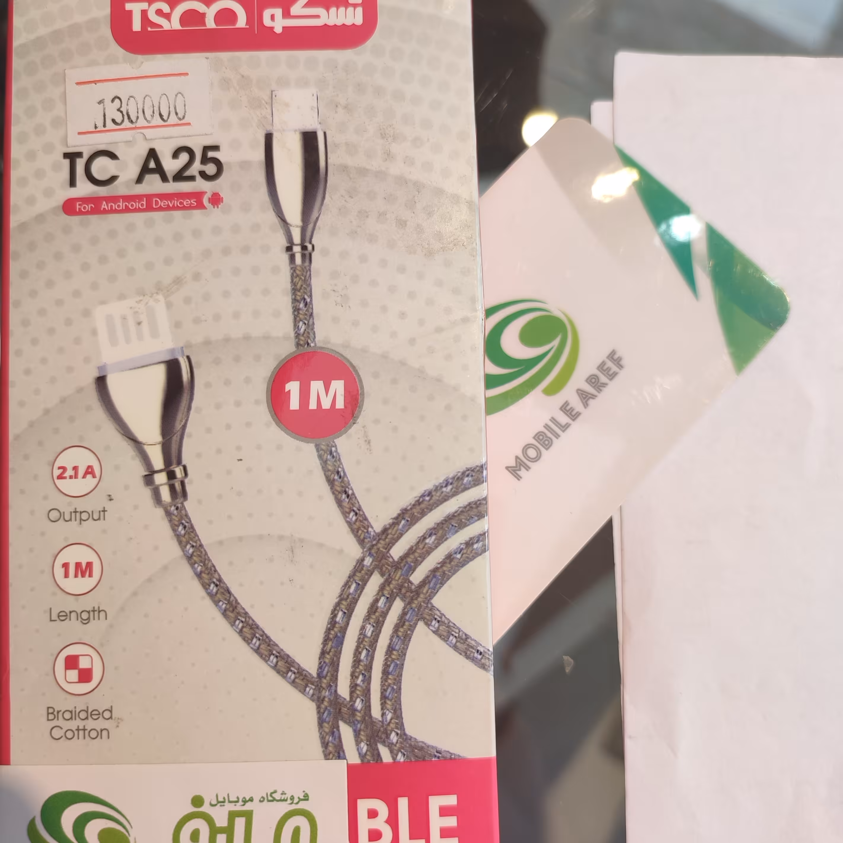 کابل شارژ میکرو اورجینال فست روکش کتان طلایی برند Tsco