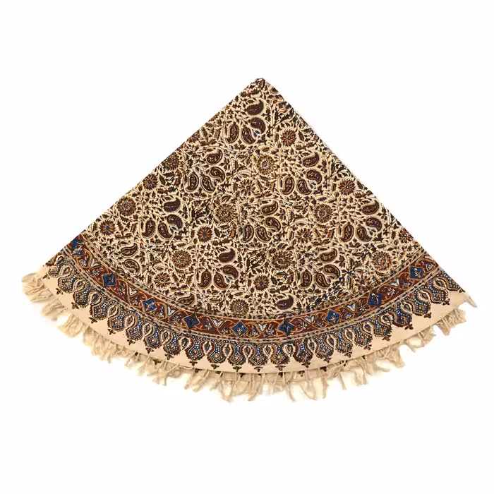 رومیزی قلمکار گرد 120 سانتی طرح 4بته اعلا