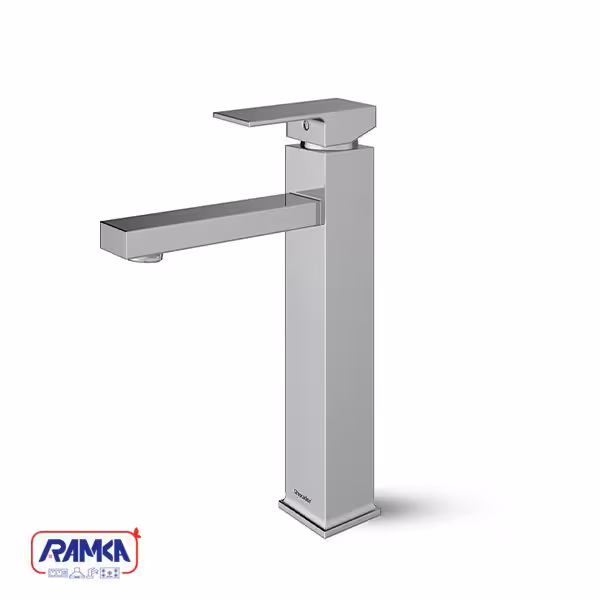 شیر روشویی پایه بلند شودر مدل اروپا کروم مات