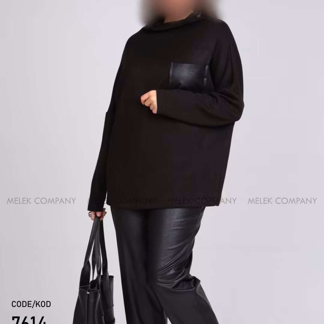 بلوز 7614 غواصی کشی مشکی سایز بزرگ ارسال رایگان 